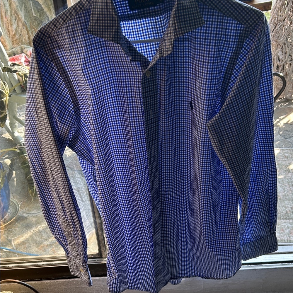 Polo Ralph Lauren Navy Checkered Button Down Shirt